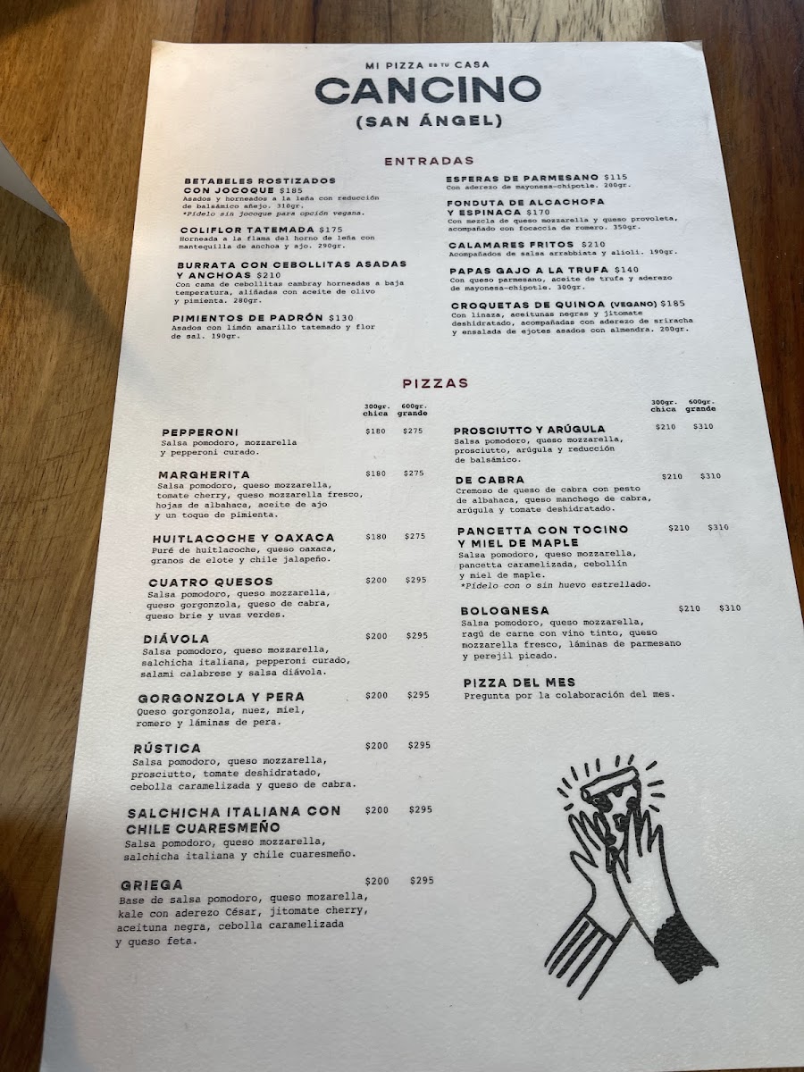 Cancino San Angel Menu - Image 1