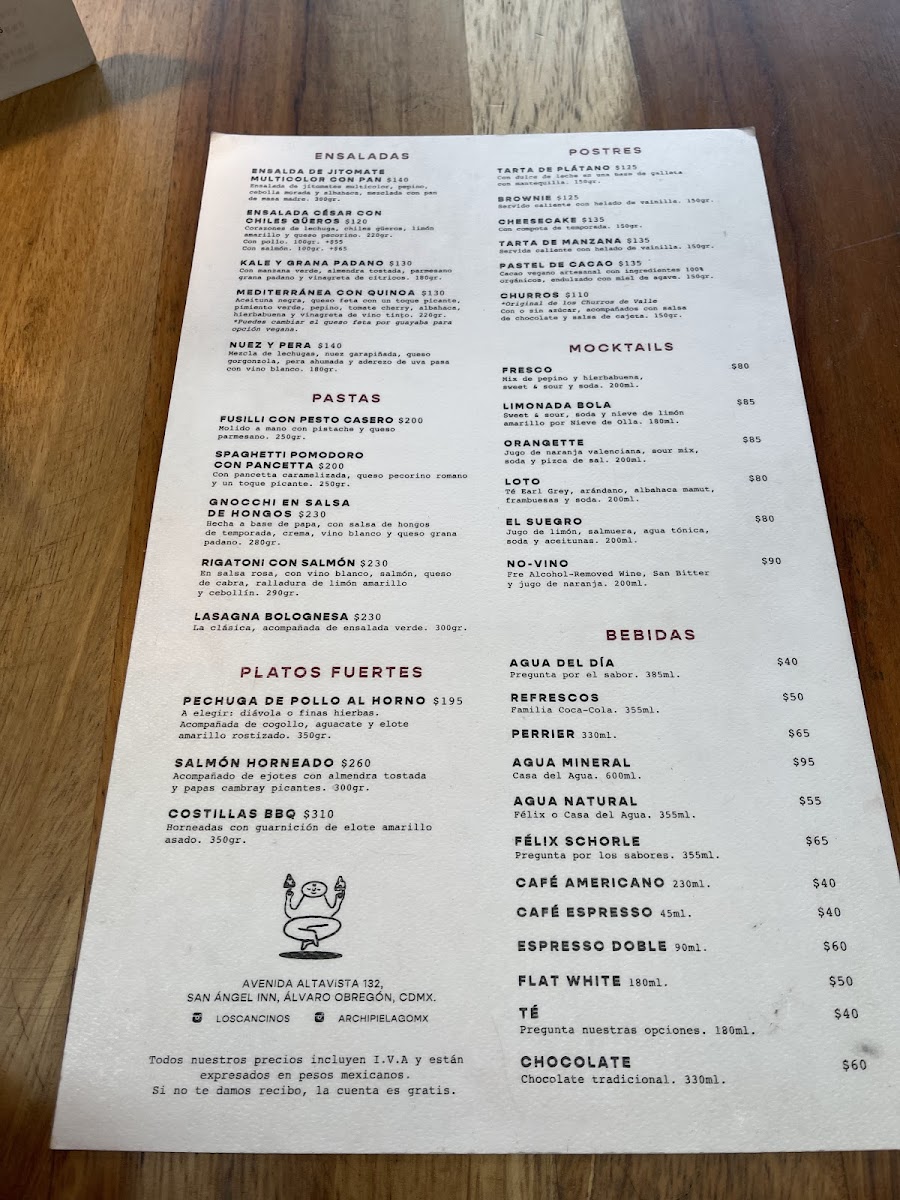 Cancino San Angel Menu - Image 3
